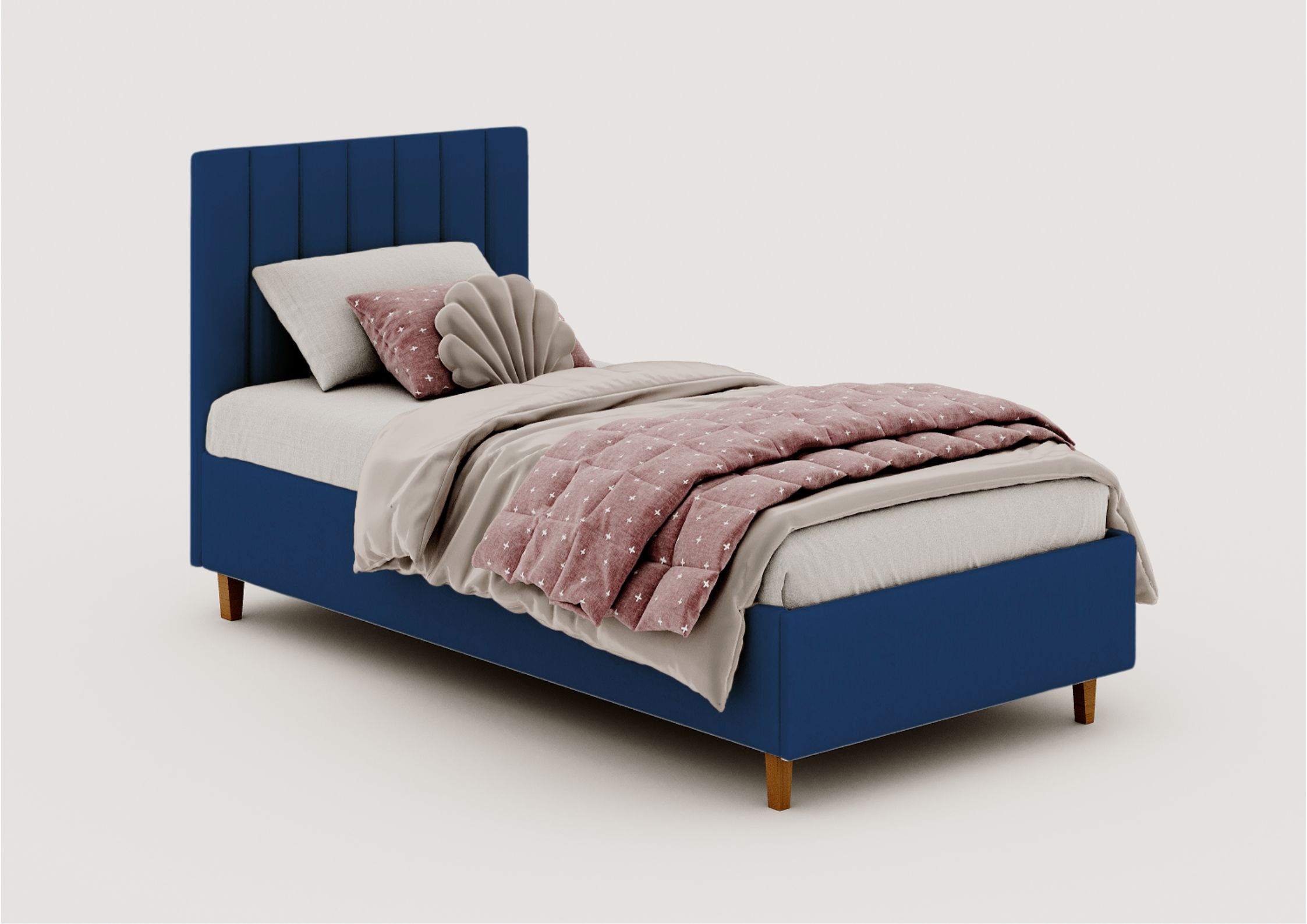 Granatowe łóżko dziecięce 90x200cm